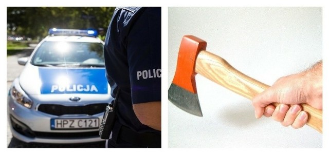 Ukrainiec przyłapany przez policjantów z Gdyni na kradzieży próbował przegonić ich siekierą.