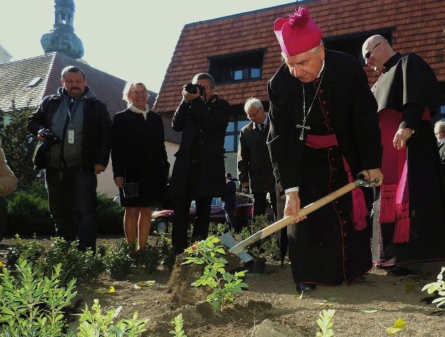 Po uroczystej mszy świętej symbolicznego zasadzenia róż przed kościołem dokonał między innymi ks. abp Józef Kowalczyk