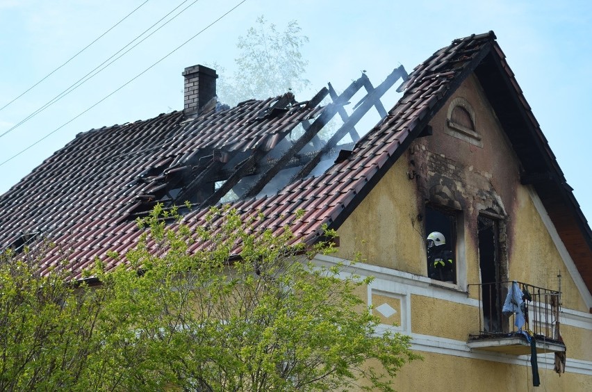 Pożar domu w Kluczach