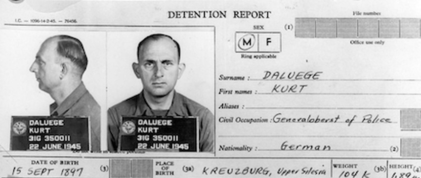 Karta więzienna Kurta Daleuge