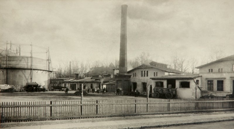 Gazownia miejska w Kluczborku, rok 1930.