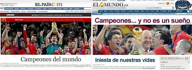 Internetowe wydanie "El Mundo" i "El Pais"