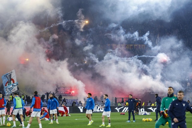 Zadyma na meczu Lazio Rzym - AS Roma