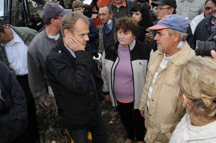 Premier Donald Tusk przyjechal w sobote na Opolszczyzne, by...