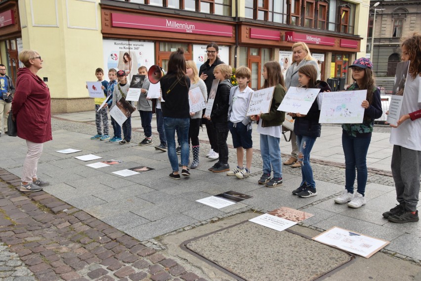 Koszmarny los zwierząt hodowlanych. Happening na bielskiej ul. 11 Listopada ZDJĘCIA