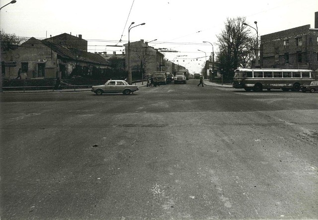 Skrzyżowanie ulic Łęczyńskiej z Fabryczną (ówczesną Armii Czerwonej)Lublin, 1979 r.