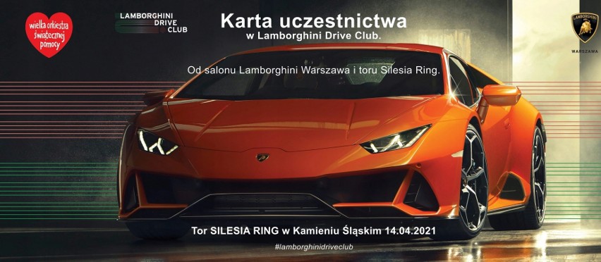 Karta uczestnictwa w Lamborghini Drive Time...