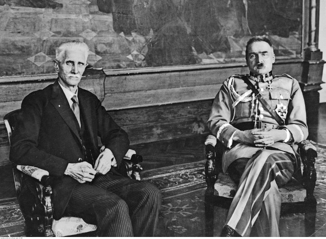 Ignacy Daszyński z Józefem Piłsudskim w okresie gdy ten pierwszy był marszałkiem Sejmu