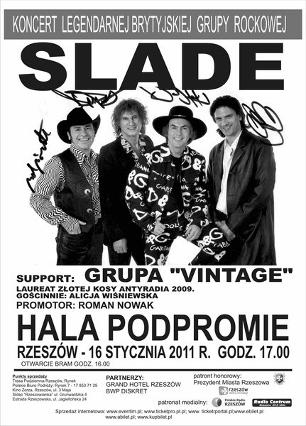 Grupa Slade da koncert w hali na Podpromiu w Rzeszowie.
