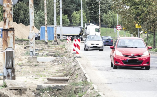 Roboty drogowe na ulicy Piłsudskiego. 