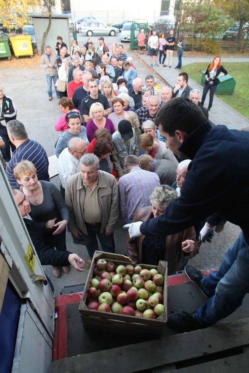 W Kielcach rozdawali jabłka potrzebującym