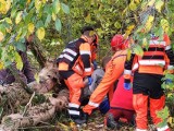 Wypadek w Lisowicach. Pień drzewa przygniótł mężczyznę