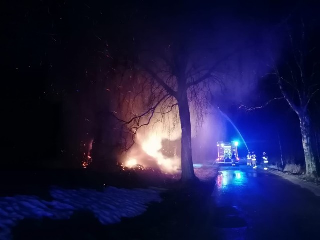 Pożar słomy w powiecie świdwińskim