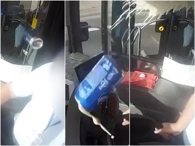 Kadry z nagrania z monitoringu autobusu. Całość nagrania umieściliśmy w tekście poniżej