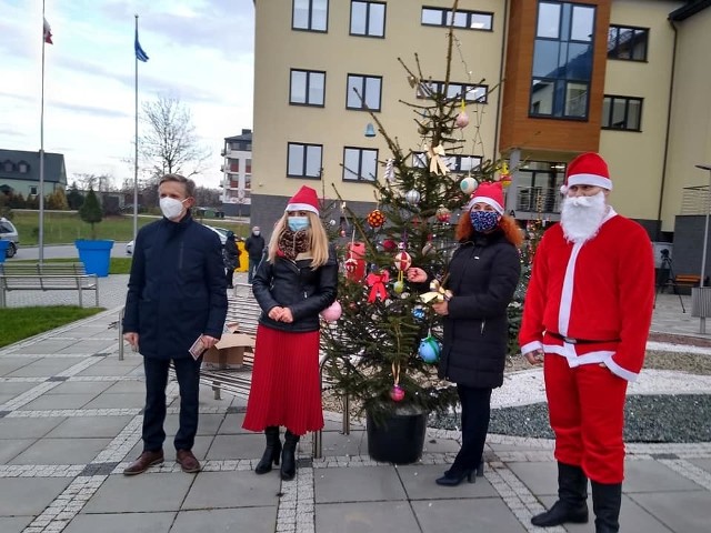 Przed Urzędem Miejskim w Sędziszowie zrobiło się świątecznie i kolorowo. Dzieci, nauczyciele, rodzice, burmistrz i inni udekorowali choinki.