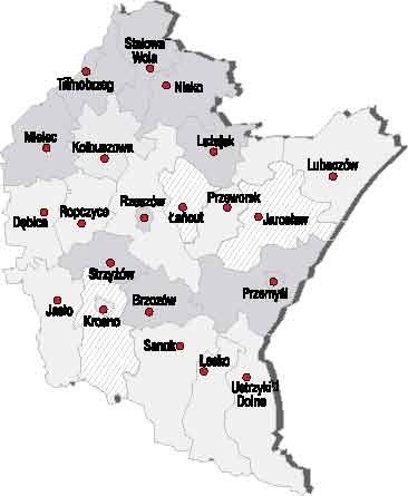 Na ciemno - w tych powiatach lekarze rodzinni nie złożyli ofert wcale, albo złożono tylko pojedyncze oferty (powiaty TARNOBRZESKI, NIŻAŃSKI ITD.)  W KRESKI - w tych powiatach ponad połowa lekarzy rodzinnych z niepublicznych zoz nie złożyła ofert (POWIATY KROŚNIEŃSKI ITD. - W SUMIE 3)Na jasno - powiaty, gdzie większość lekarzy rodzinnych złożyła ofertyDane wg Podkarpackiego Porozumienia Lekarzy Rodzinnych 