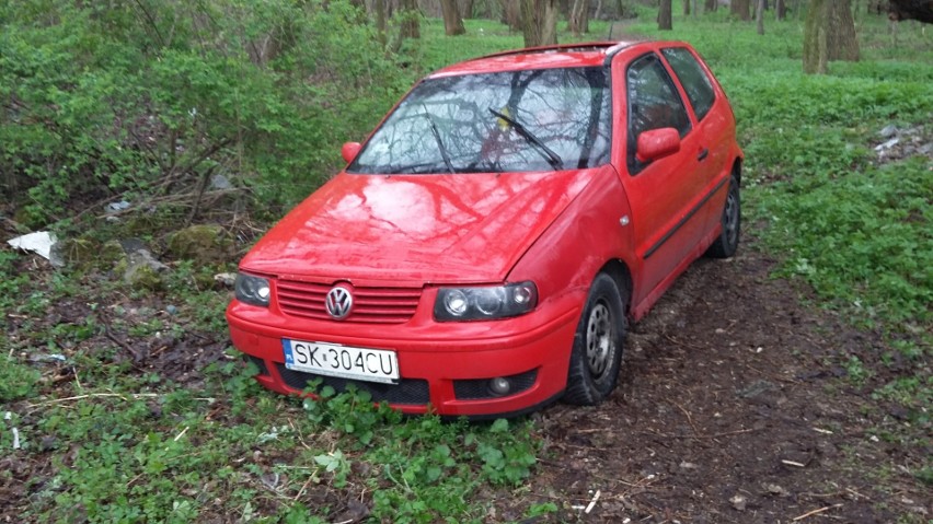 Samochód w lasku przy Niedurnego w Chorzowie