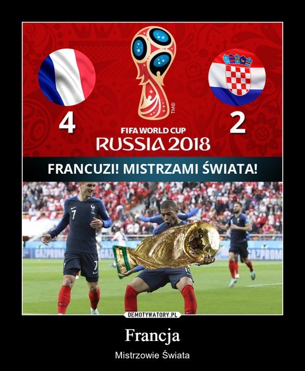 Francja - Chorwacja MEMY Internet komentuje finał Mistrzostw Świata w Rosji 2018. Mundial 2018 w memach. Zobacz