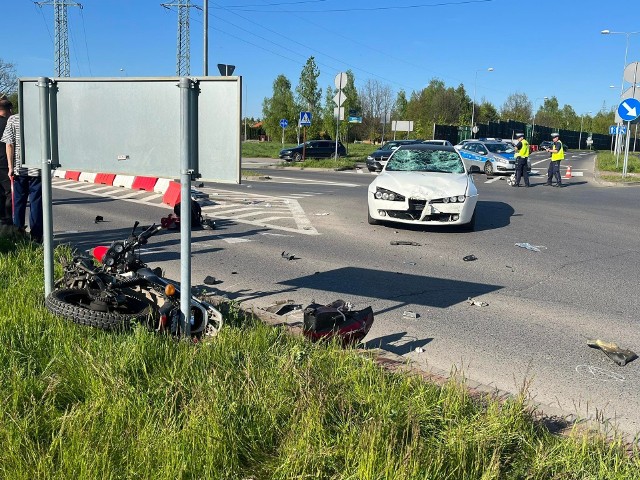 Poważny wypadek w Częstochowie. Motocyklista trafił do szpitala