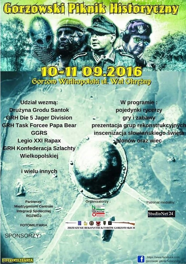 W weekend 10 - 11 września na nadwarciańskim placu przy ul. Wał Okrężny w Gorzowie Wlkp. odbędzie się Gorzowski Piknik Historyczny.
