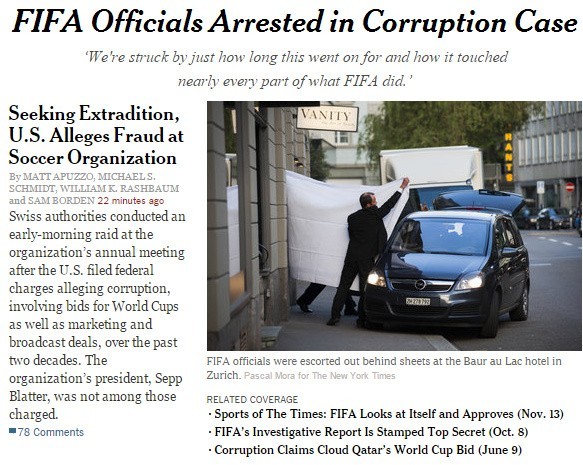 Na zjeżdzie FIFA w Szwajcarii aresztowani zostali wysocy...