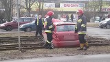 Kraków. Wypadek na al. Andersa, ruch tramwajowy był wstrzymany [ZDJĘCIA]
