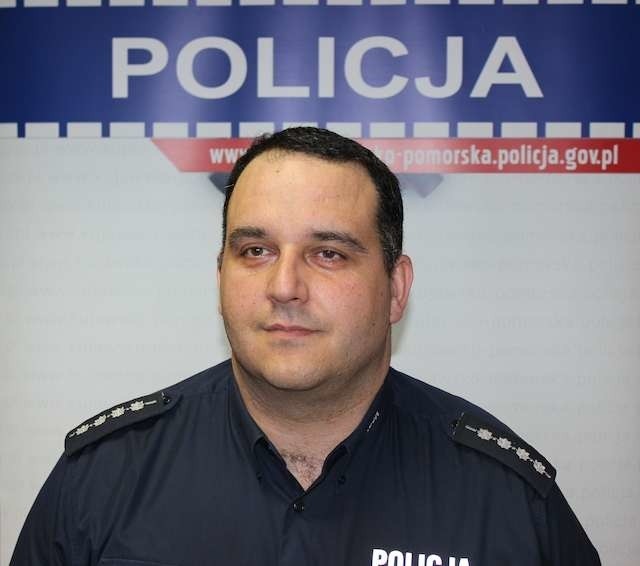 Aspirant sztabowy Andrzej Zwolankowski, kierownik Referatu Prewencji w Komisariacie Policji w Lubiczu