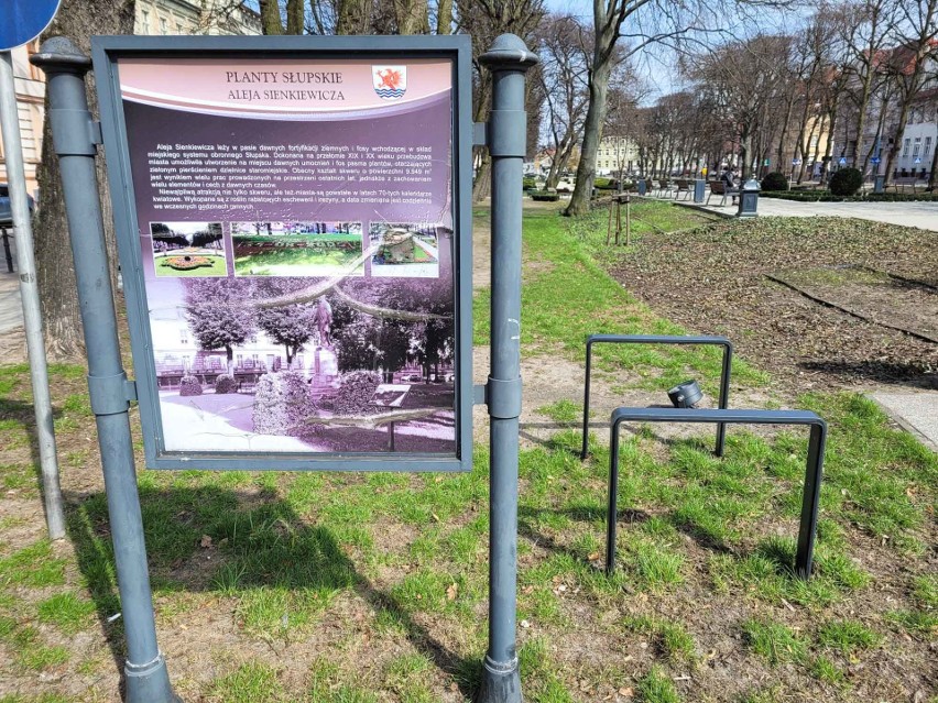 Centrum miasta, a straszy. W parku przy ulicy Sienkiewicza w Słupsku często dochodzi do aktów wandalizmu [ZDJĘCIA]