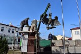 Baranów Sandomierski. Pomnik Orła Piastowskiego dumnie prezentuje się na rynku (ZDJĘCIA)