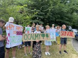 Kraków. Protest mieszkańców w czasie ceremonii otwarcia igrzysk europejskich