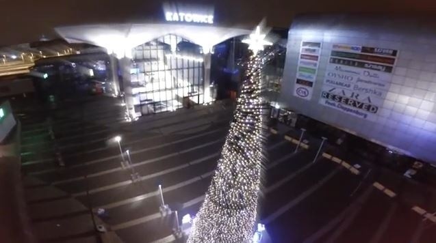 Świąteczne Katowice okiem drona