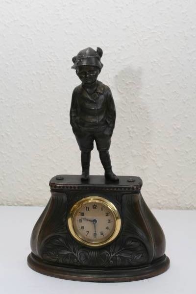 Zegar kominkowy z brązu z lat 30 XX wieku (chodzi!) – dar...