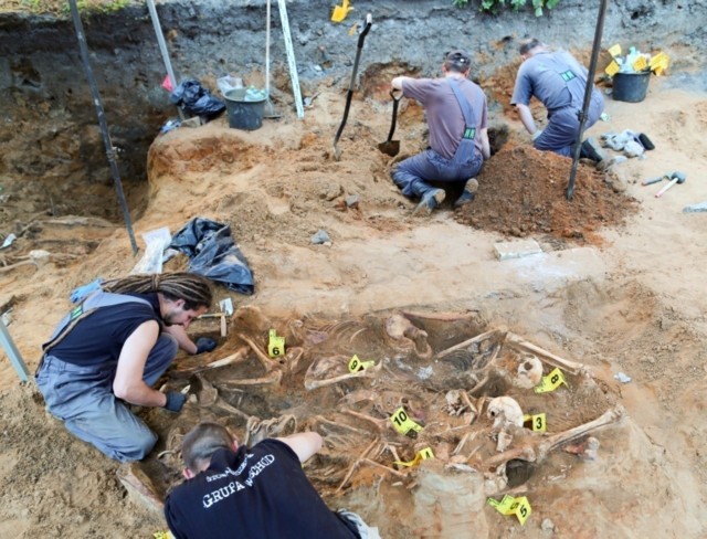 - Jest to pole grobowe wyjątkowe w skali Polski, ponieważ było wykorzystywane do pochówków prawdopodobnie przez struktury UB, niemieckich i być może sowieckich okupantów - informuje archeolog Adam Falis.