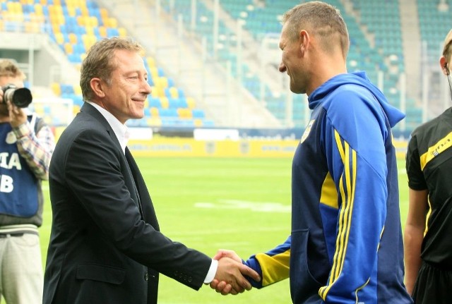 Trenerzy po meczu Arka Gdynia - Miedź Legnica