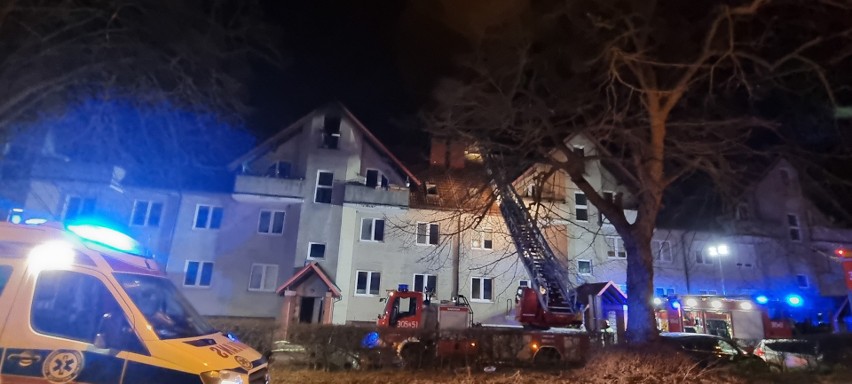 Nocny pożar przy ul. Rostockiej w Szczecinie