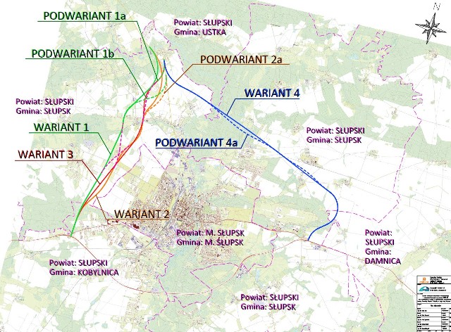 Oto warianty przebiegu nowej obwodnicy Słupska i Kobylnicy w ramach DK21