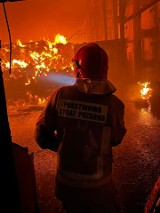 Potężny pożar hali magazynowej w Tarnobrzegu-Machowie [ZDJĘCIA]