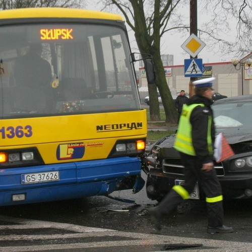 Słupsk > Kolizja na zbiegu ulicy Wolności i alei 3-go Maja 