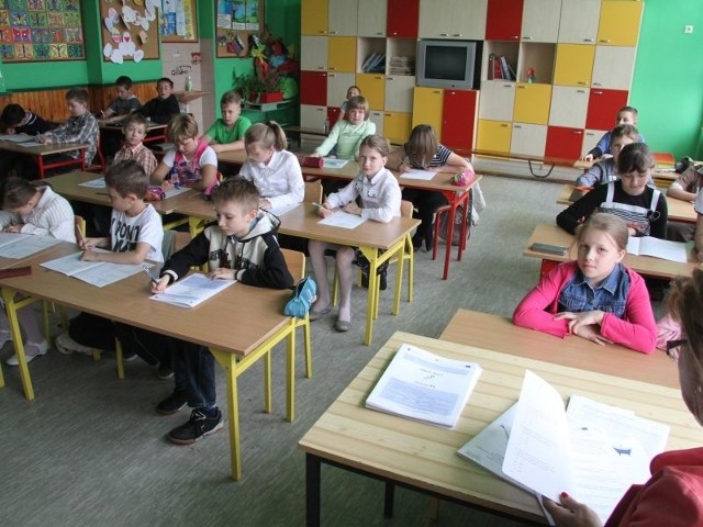 Test trzecioklasistów w Szkole Podstawowej numer 32 na kieleckim osiedlu Barwinek.
