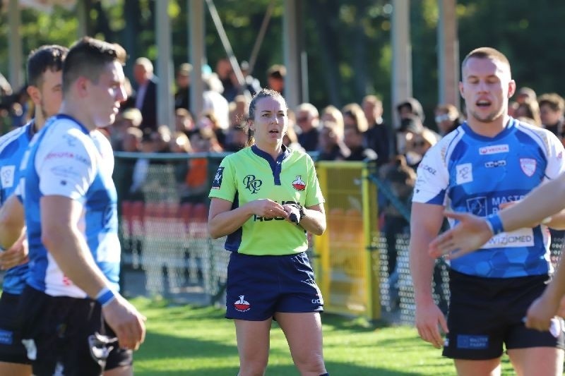 Rugby. Udany debiut Moniki w roli prowadzącej mecz ekstraligi [ZDJĘCIA]