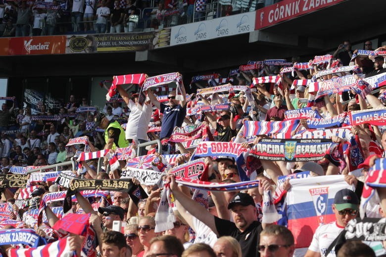 26.07.2019. Kibice na meczu Górnik Zabrze - Zagłębie Lubin....