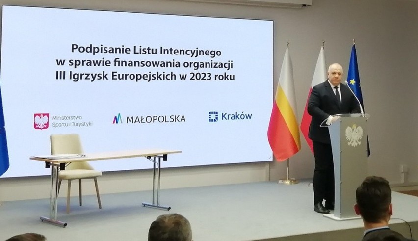 Kraków. 400 mln zł na organizację igrzysk europejskich. Prezydent Jacek Majchrowski podpisał z przedstawicielami rządu list intencyjny 