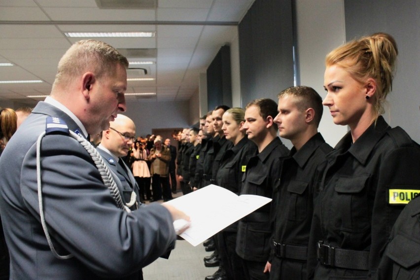 W sali konferencyjnej Komendy Wojewódzkiej Policji w...