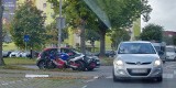 Kolizja na ul. Przyjaciół Ronda w Szczecinie. Samochód zderzył z motocyklem