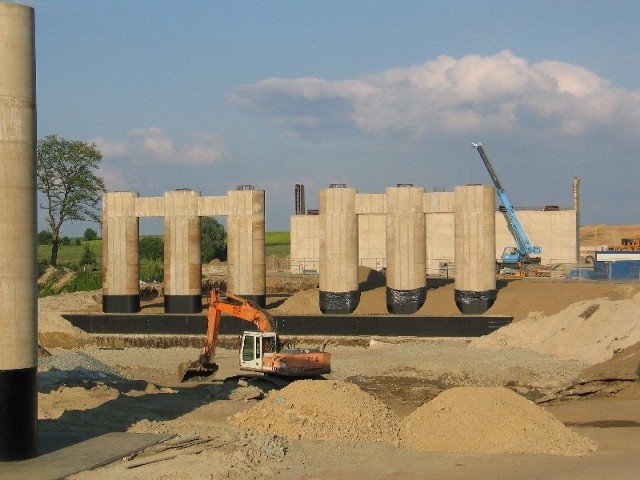Budowa autostrady A4 w okolicach Radymna.