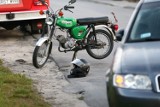 Wypadek na skrzyżowaniu w Stalowej Woli. Ranny motocyklista 