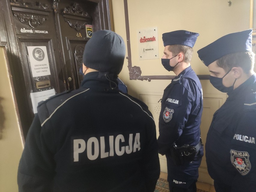 Drzwi redakcji Dziennika Wschodniego pilnowała policja
