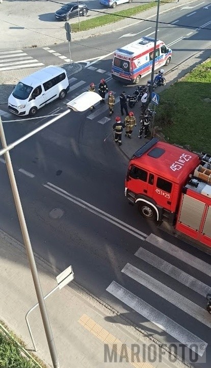 Wypadek w Namysłowie. Zderzenie motocykla z samochodem osobowym 
