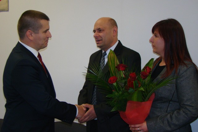 Od lewej wójt Radziemic Marek Słowiński, przewodniczący Rady Gminy Waldemar Przeniosło i wiceprzewodnicząca Agata Cichy