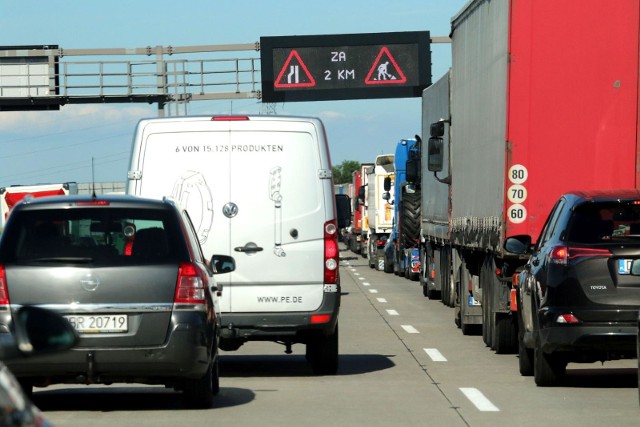 Korek na autostradzie A4 pod Wrocławiem, zdjęcie ilustracyjne